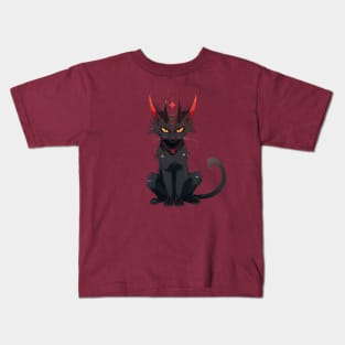 Demonic Black Cat Kids T-Shirt